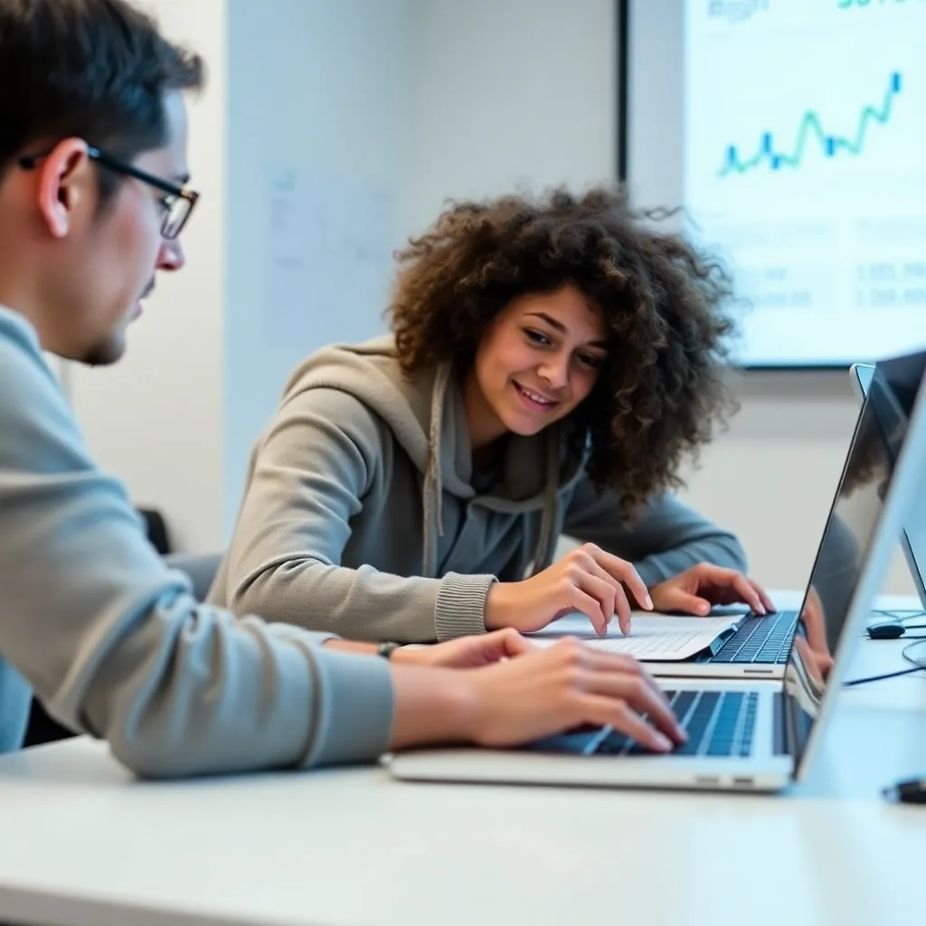 Studenten werken aan data-analyse opdrachten tijdens een online cursus